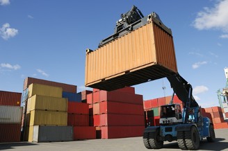 Truck Lifting a Storage Container